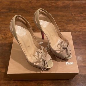 Christian Louboutin cream suede